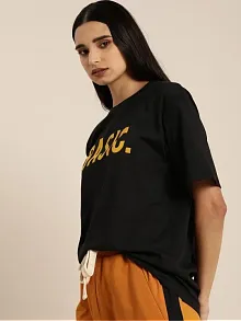Baskılı Kadın T-shirt - Siyah