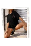 Baskılı Kadın T-shirt - Siyah