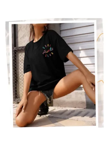 Baskılı Kadın T-shirt - Siyah Baskılı Kadın T-shirt - Siyah