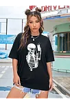 Baskılı Kadın T-shirt - Siyah