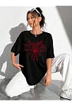 Baskılı Kadın T-shirt - Siyah