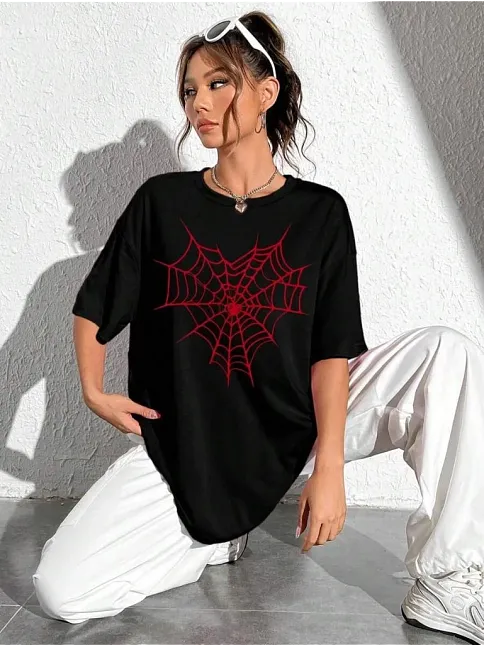 Baskılı Kadın T-shirt - Siyah