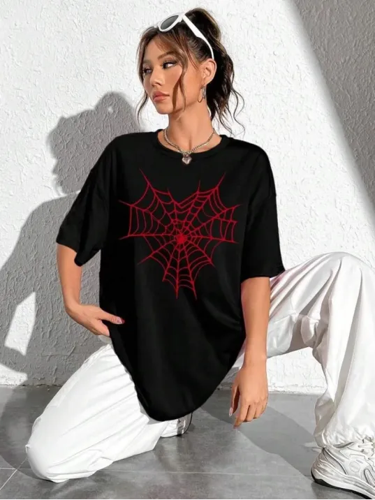 Baskılı Kadın T-shirt - Siyah Baskılı Kadın T-shirt - Siyah