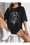 Baskılı Kadın T-shirt - Siyah