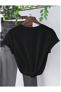 Baskılı Kadın T-shirt - Siyah Baskılı Kadın T-shirt - Siyah