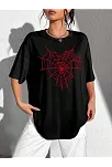 Baskılı Kadın T-shirt - Siyah