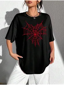 Baskılı Kadın T-shirt - Siyah