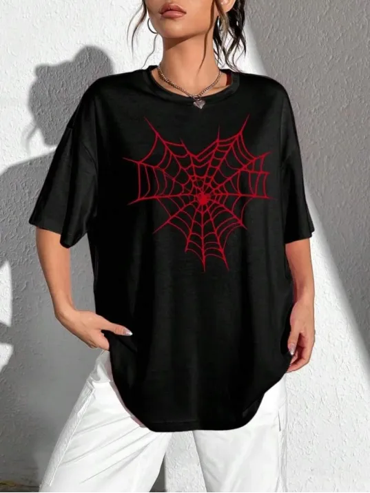 Baskılı Kadın T-shirt - Siyah Baskılı Kadın T-shirt - Siyah