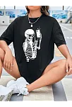 Baskılı Kadın T-shirt - Siyah