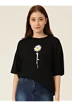 Baskılı Kadın T-shirt - Siyah