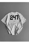 20/1 Penye Compack Baskılı Oversize Bisiklet Yaka Kısa Kol Yazlık T-shirt - Beyaz