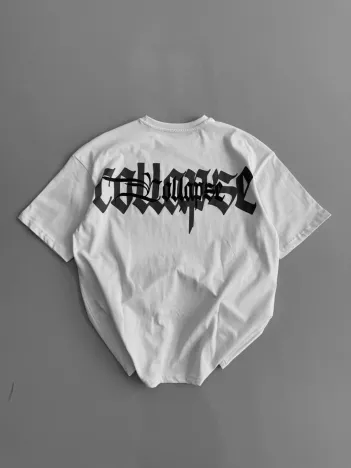 20/1 Penye Compack Baskılı Oversize Bisiklet Yaka Kısa Kol Yazlık T-shirt - Beyaz 20/1 Penye Compack Baskılı Oversize Bisiklet Yaka Kısa Kol Yazlık T-shirt - Beyaz