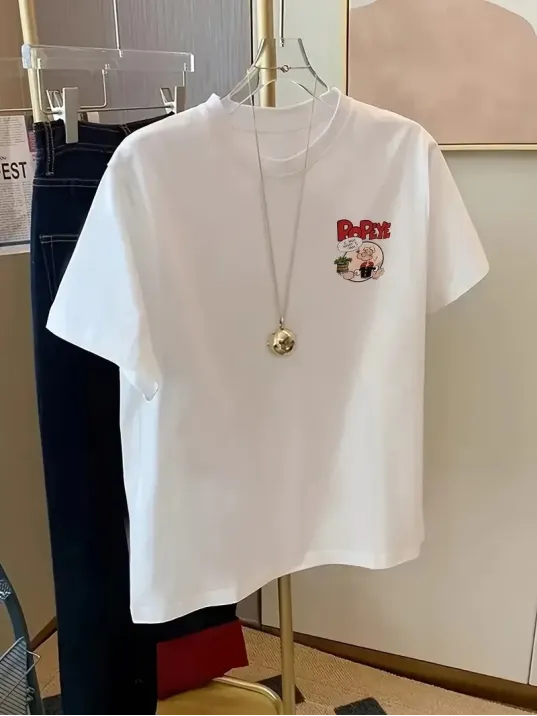 Erkek Oversize Tişörtü  Popeye the Sailor Retro Vintage Ispanak | Hediye olarak idealdir, farklı boyutları mevcuttur. - Beyaz