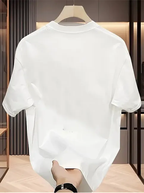 Aıcg Ön Arka Baskılı Bisiklet Yaka Kadın Oversize Bisiklet Yaka T-shirt - Beyaz