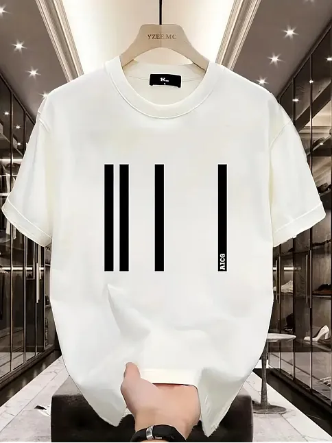 Aıcg Ön Arka Baskılı Bisiklet Yaka Kadın Oversize Bisiklet Yaka T-shirt - Beyaz