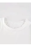 20/1 Penye Compack Baskılı Oversize Kısa Kol Bisiklet Yaka T-shirt - Beyaz