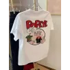 Erkek Oversize Tişörtü  Popeye the Sailor Retro Vintage Ispanak | Hediye olarak idealdir, farklı boyutları mevcuttur. - Beyaz