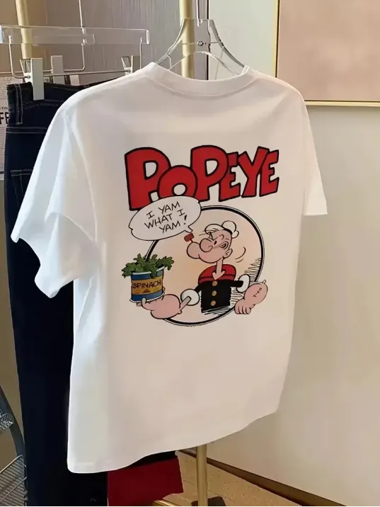 Erkek Oversize Tişörtü  Popeye the Sailor Retro Vintage Ispanak | Hediye olarak idealdir, farklı boyutları mevcuttur. - Beyaz Erkek Oversize Tişörtü  Popeye the Sailor Retro Vintage Ispanak | Hediye olarak idealdir, farklı boyutları mevcuttur. - Beyaz
