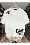 Day One Baskılı Oversize Bisiklet Yaka T-shirt - Beyaz