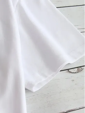 Kadın Beyaz "I've Got Your Back" Grafik Tişört - Eğlenceli Çubuk Tasarımlı Oversize Günlük Kısa Kollu Tişört, Polyester Örgü, Yuvarlak Yaka, İlkbahar ve Yaz için Mükemmel, Günlük Giyim Tişört | Eğlenceli Tasarım | Polyester Kumaş - Beyaz