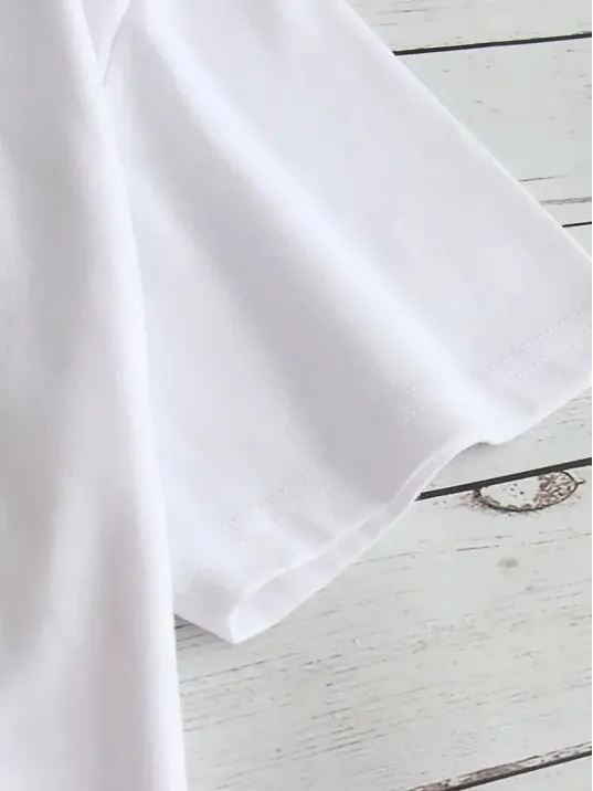 Kadın Beyaz "I've Got Your Back" Grafik Tişört - Eğlenceli Çubuk Tasarımlı Oversize Günlük Kısa Kollu Tişört, Polyester Örgü, Yuvarlak Yaka, İlkbahar ve Yaz için Mükemmel, Günlük Giyim Tişört | Eğlenceli Tasarım | Polyester Kumaş - Beyaz