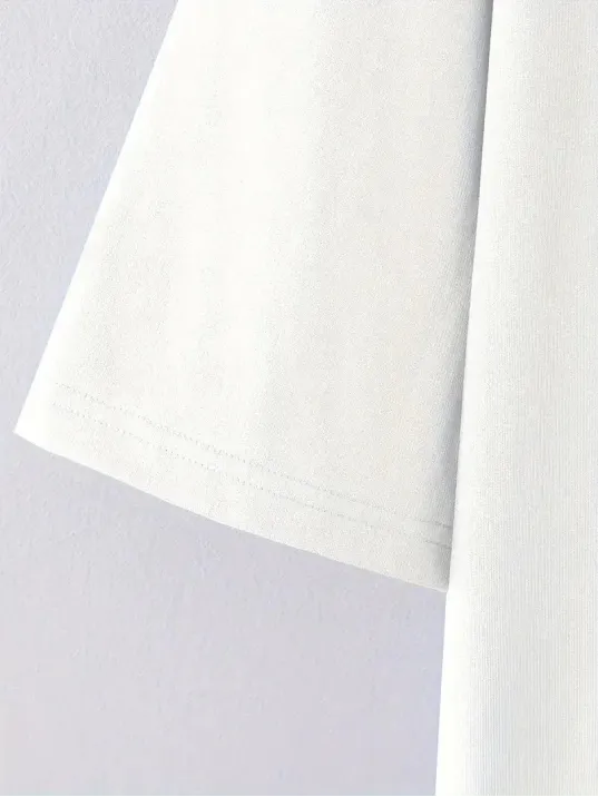 No Risk No Story Baskılı Oversize Bisiklet Yaka T-shirt - Beyaz