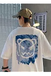 20/1 Penye Compack Bisiklet Yaka Kore Tarzı Sevimli Ayı Baskı Kısa Kol Erkek T-shirt - Beyaz