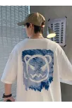 20/1 Penye Compack Bisiklet Yaka Kore Tarzı Sevimli Ayı Baskı Kısa Kol Erkek T-shirt - Beyaz 20/1 Penye Compack Bisiklet Yaka Kore Tarzı Sevimli Ayı Baskı Kısa Kol Erkek T-shirt - Beyaz