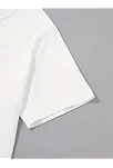 20/1 Penye Compack Sarj %1 Baskılı Oversize Bisiklet Yaka Kısa Kol Yazlık T-shirt - Beyaz