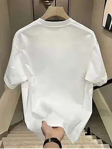 Day One Baskılı Oversize Bisiklet Yaka T-shirt - Beyaz
