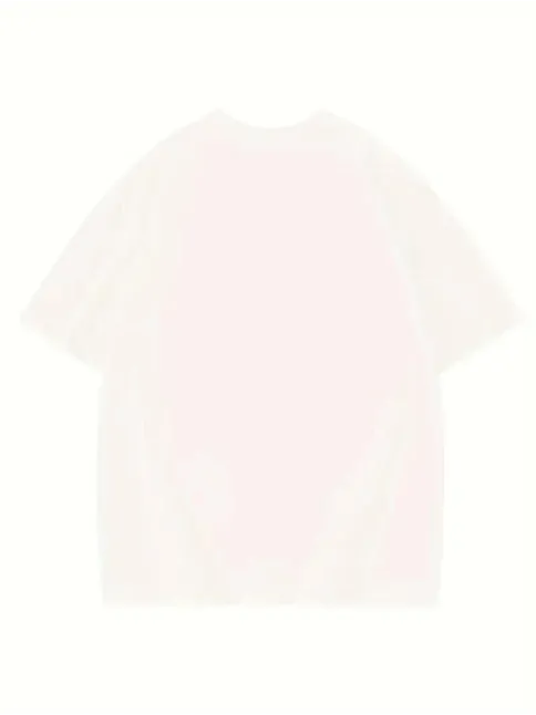 Thousand Ön Arka Baskılı Oversize Bisiklet Yaka T-shirt - Beyaz
