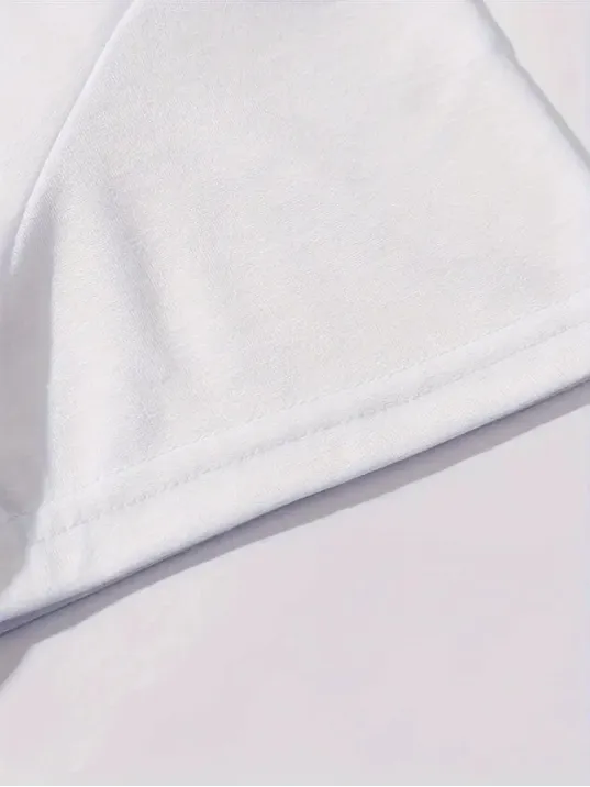 20/1 Penye Compack Baskılı Oversize Kahve Desenli Kadın Kısa Kol T-shirt - Beyaz