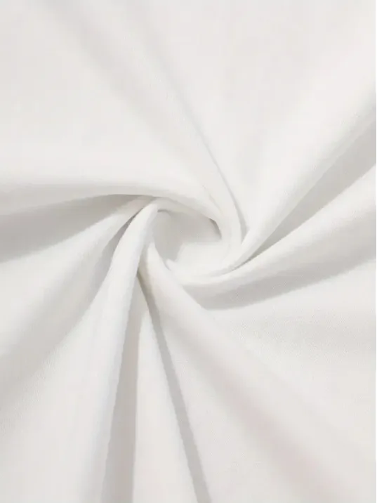 20/1 Penye Compack Palmiye Ön Baskılı Oversize Bisiklet Yaka Kısa Kol Yazlık T-shirt - Beyaz