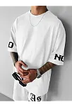 No Risk No Story Baskılı Oversize Bisiklet Yaka T-shirt - Beyaz