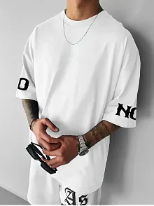 No Risk No Story Baskılı Oversize Bisiklet Yaka T-shirt - Beyaz