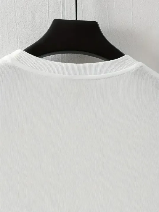 LB Baskılı Ön Arka Oversize Bisiklet Yaka Kısa Kol T-shirt - Beyaz