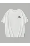 20/1 Penye Compack Dark Angel Baskılı Oversize Kısa Kol Yazlık T-shirt- Beyaz 20/1 Penye Compack Dark Angel Baskılı Oversize Kısa Kol Yazlık T-shirt- Beyaz