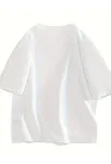 20/1 Penye Compack Gülücük Baskılı Oversize Bisiklet Yaka Kısa Kol Yazlık T-shirt - Beyaz