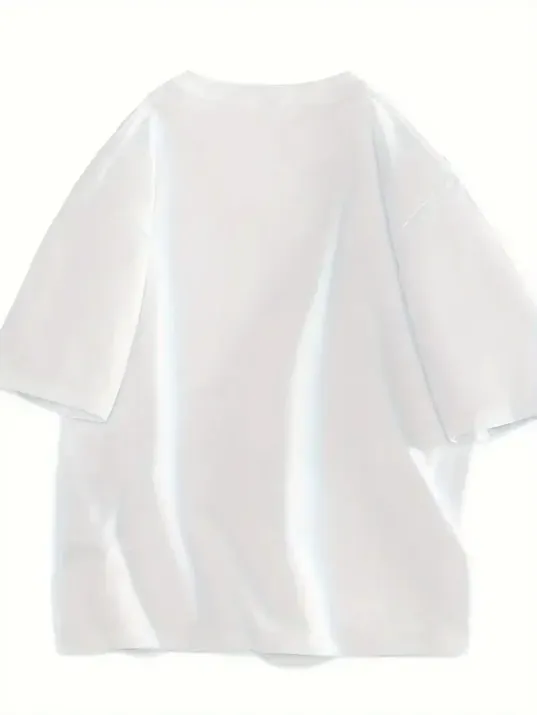 20/1 Penye Compack Gülücük Baskılı Oversize Bisiklet Yaka Kısa Kol Yazlık T-shirt - Beyaz 20/1 Penye Compack Gülücük Baskılı Oversize Bisiklet Yaka Kısa Kol Yazlık T-shirt - Beyaz