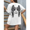 20/1 Penye Compack Dark Angel Baskılı Oversize Kısa Kol Yazlık T-shirt- Beyaz 20/1 Penye Compack Dark Angel Baskılı Oversize Kısa Kol Yazlık T-shirt- Beyaz