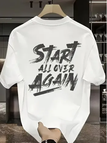 20/1 Penye Compack Start All Over Baskılı Oversize Bisiklet Yaka Kısa Kol Yazlık T-shirt - Beyaz 20/1 Penye Compack Start All Over Baskılı Oversize Bisiklet Yaka Kısa Kol Yazlık T-shirt - Beyaz