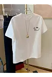 20/1 Penye Compack Gülücük Baskılı Oversize Bisiklet Yaka Kısa Kol Yazlık T-shirt - Beyaz