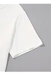 20/1 Penye Compack Palmiye Baskılı Oversize Bisiklet Yaka Kısa Kol T-shirt - Beyaz