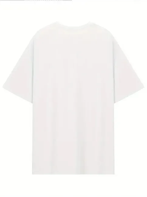 Kadın Ayı Baskılı "Umrumda Değil" Bol Kesim Günlük T-Shirt Beyaz