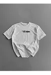 20/1 Penye Compack Baskılı Oversize Bisiklet Yaka Kısa Kol Yazlık T-shirt - Beyaz