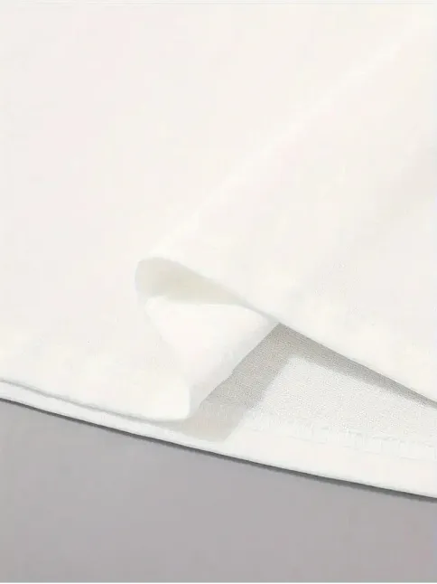 20/1 Penye Compack Sarj %1 Baskılı Oversize Bisiklet Yaka Kısa Kol Yazlık T-shirt - Beyaz