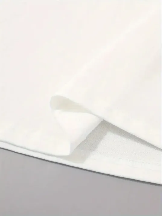 20/1 Penye Compack Sarj %1 Baskılı Oversize Bisiklet Yaka Kısa Kol Yazlık T-shirt - Beyaz