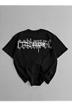 20/1 Penye Compack Unisex Baskılı Oversize Bisiklet Yaka Kısa Kol Yazlık T-shirt - Siyah