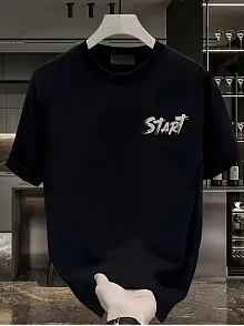 20/1 Penye Compack Start All Over Baskılı Oversize Bisiklet Yaka Kısa Kol T-shirt - Siyah