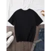 20/1 Penye Compack Baskılı Oversize Bisiklet Yaka Kısa Kol Yazlık T-shirt - Siyah 20/1 Penye Compack Baskılı Oversize Bisiklet Yaka Kısa Kol Yazlık T-shirt - Siyah